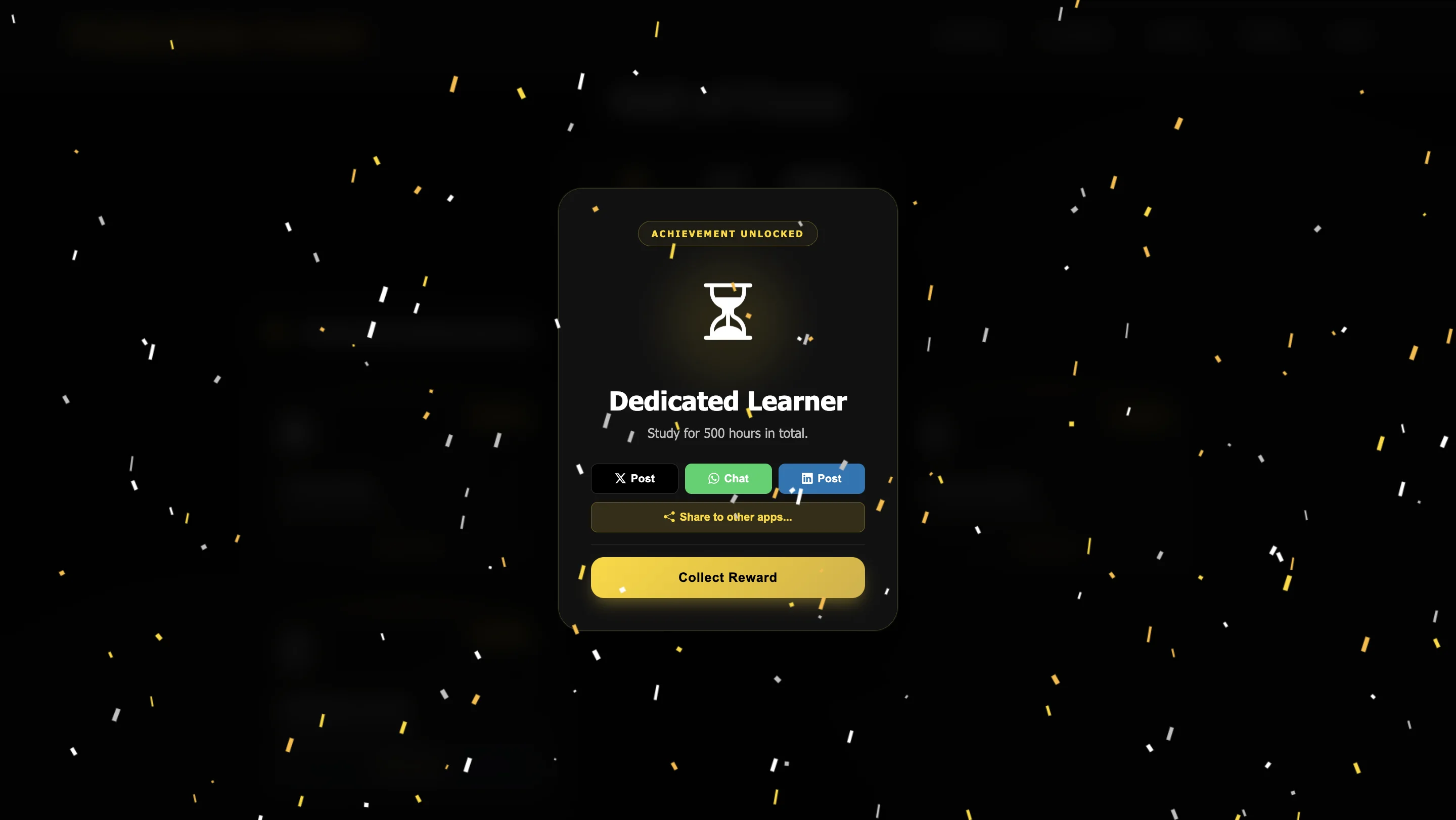 TrackU achievement unlocked screen